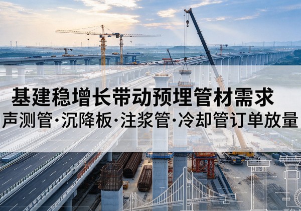 吴中基建稳增长带动预埋监测管材需求，声测管、沉降板、注浆管订单持续放量